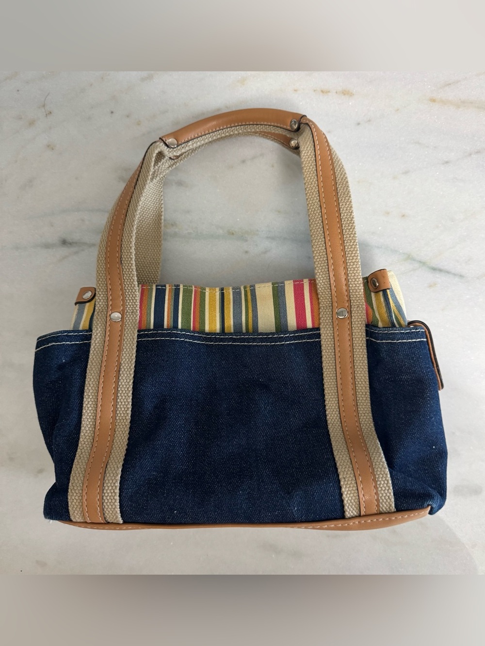Small denim tote by Strada